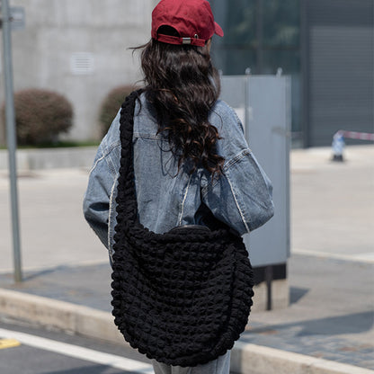 Sac à bandoulière plissé pour femme avec bandoulière en nuage, grande capacité