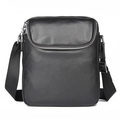 Sac en cuir pour homme Sac à bandoulière simple et pratique pour homme Sac à bandoulière en cuir avec couche de tête Sac messager