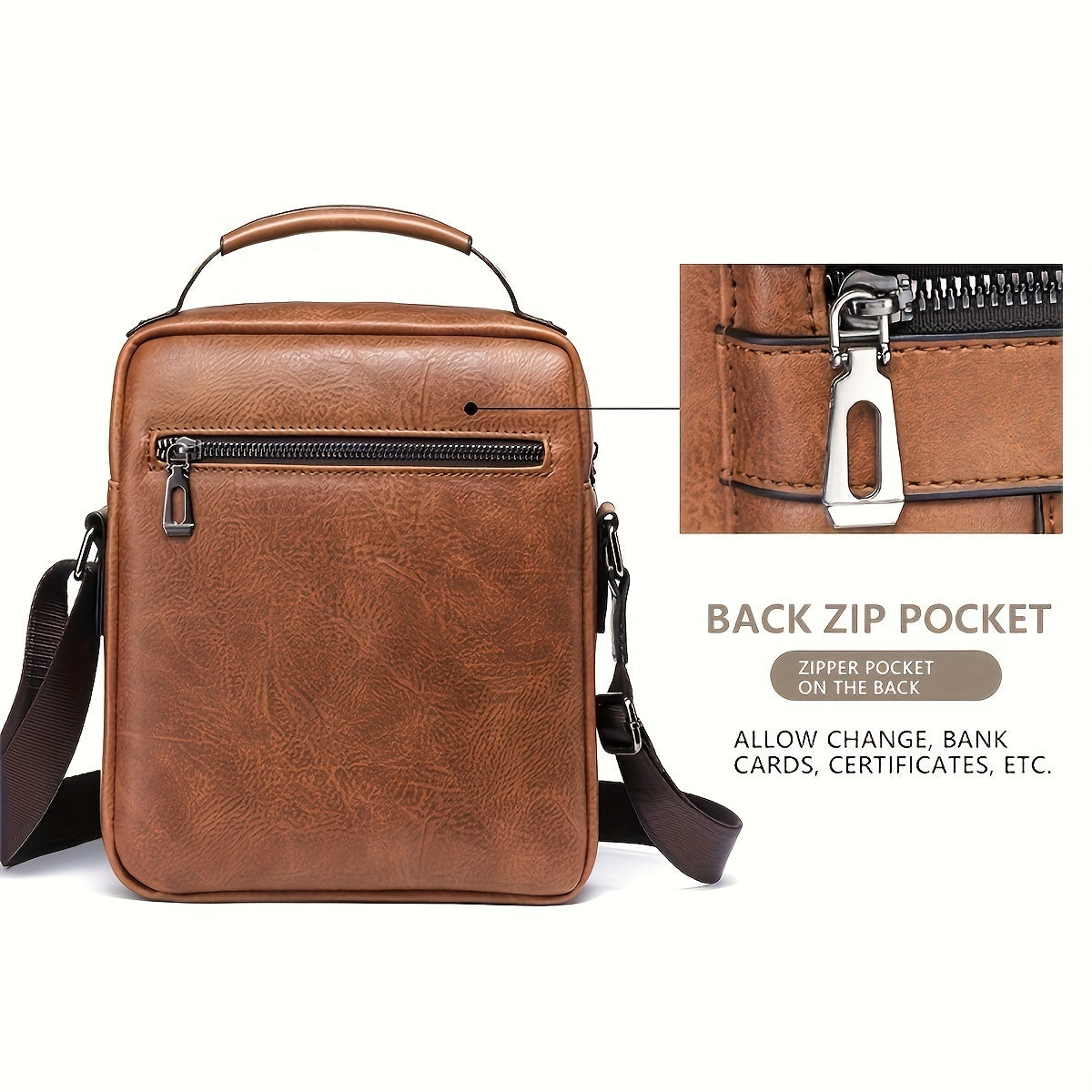 Bolso de hombro nuevo para hombre, bolso cruzado para hombre, bolso de mensajero, bolso de mano, bolso de cuero de PU, bolso bandolera, producto nuevo informal con tarjetero, material de PU con tarjetero, billetera