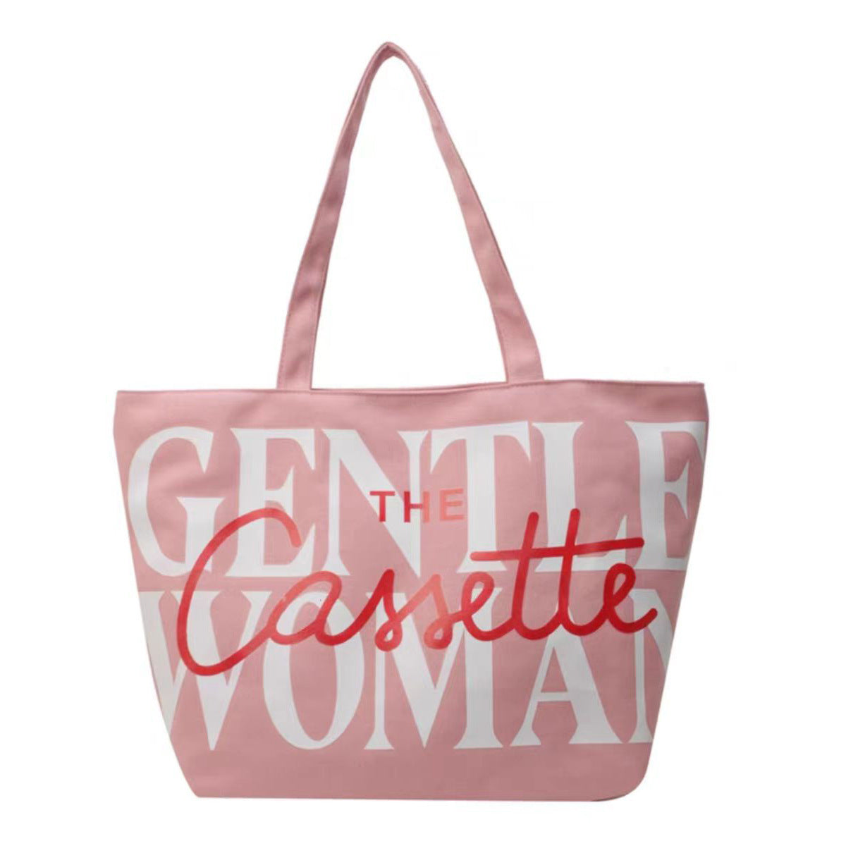 Bolsos de lona con estampado de letras, de gran capacidad, a la moda, para mujer, bonitos y dulces bolsos de hombro