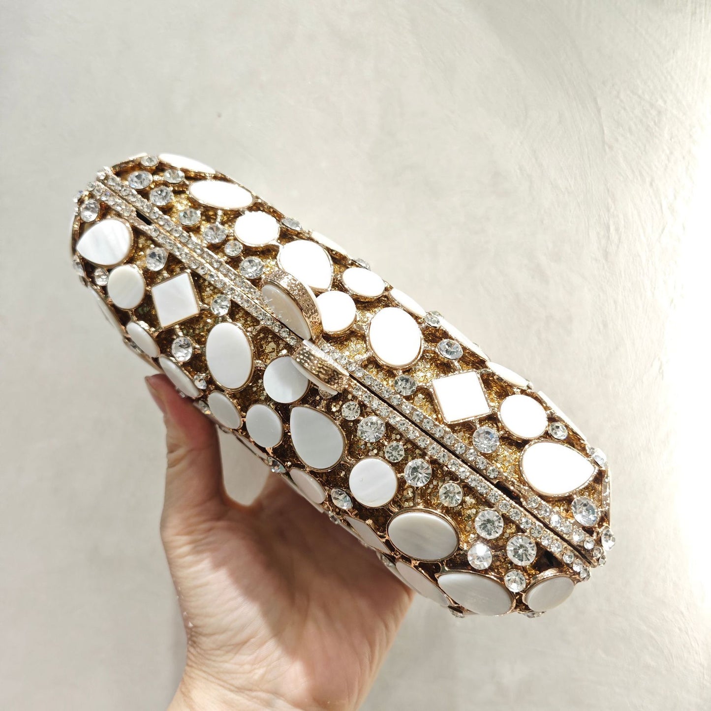 Full Diamond Shell Dinner Clutch Crystal Hollow Women's Bag