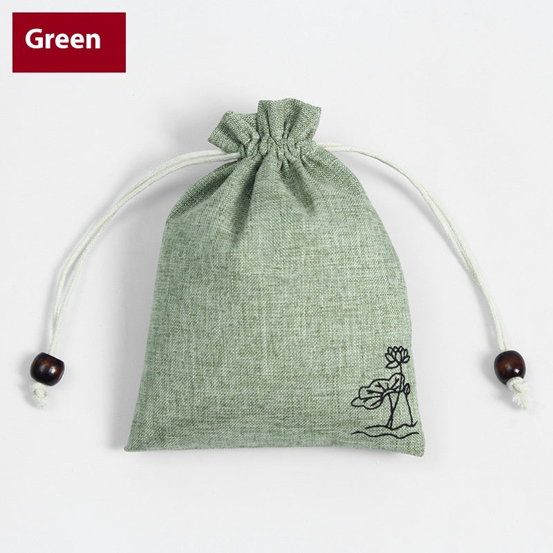 Lucky Bag Jewelry Bag Silk Pouch Linen Drawstring Bag