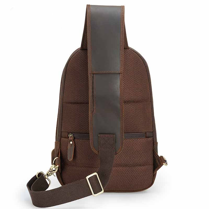 Sac de poitrine en cuir décontracté vintage pour homme