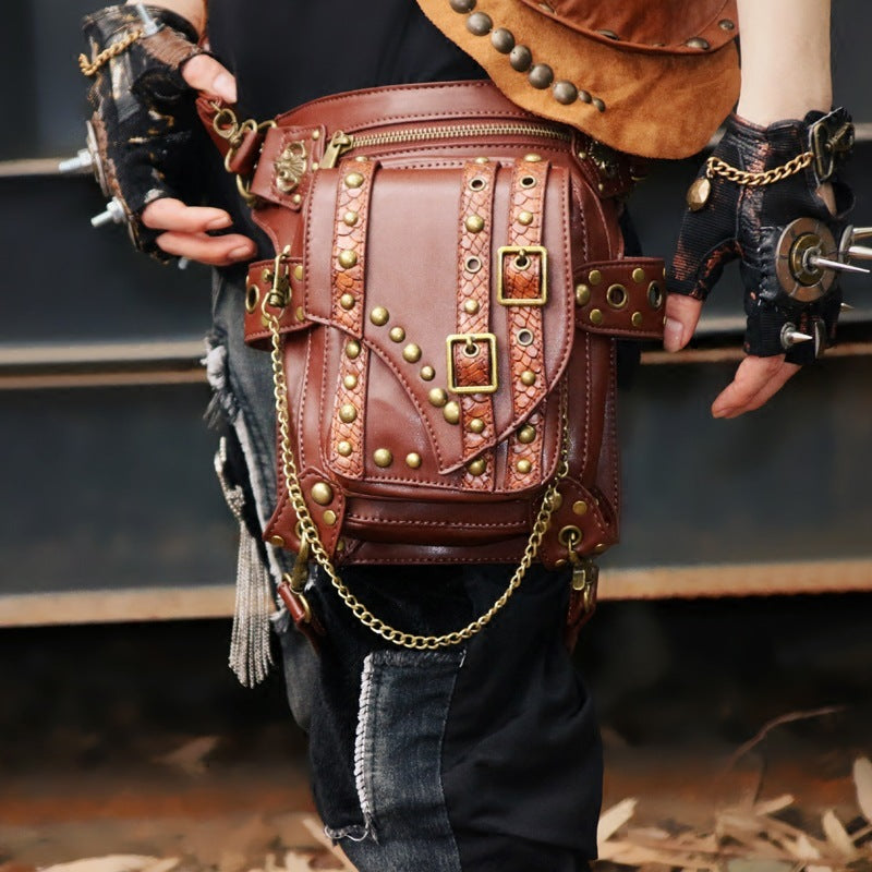 New punk rock motorcycle bag man