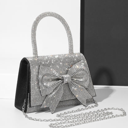 New Light Luxury Full Diamond Bow Handbag