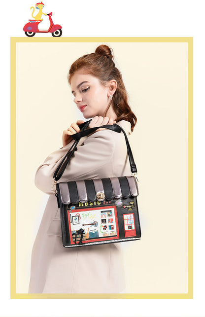 Women Personalized Parquet Small Square Contrast Color Bag