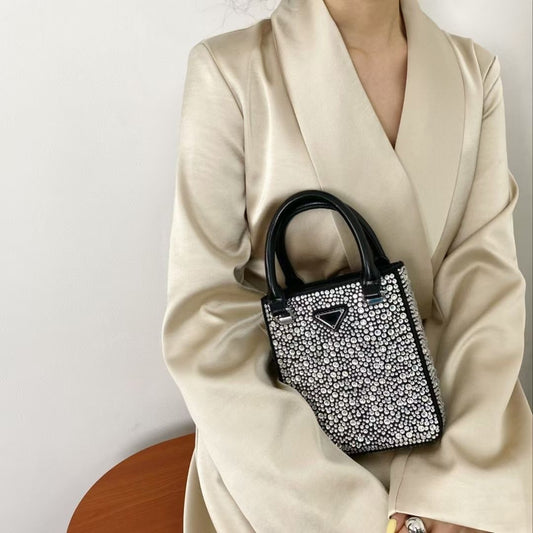 Sac à bandoulière haut de gamme pour femme avec strass et diamants