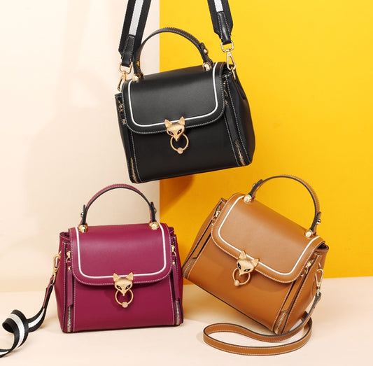 Bolso de mano de moda para mujer, elegante bolso de hombro para mujer, bolsos cruzados elegantes de cuero partido para mujer, gran capacidad