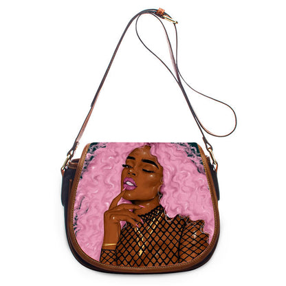 Bolso bandolera de un solo hombro de PU africano para mujer