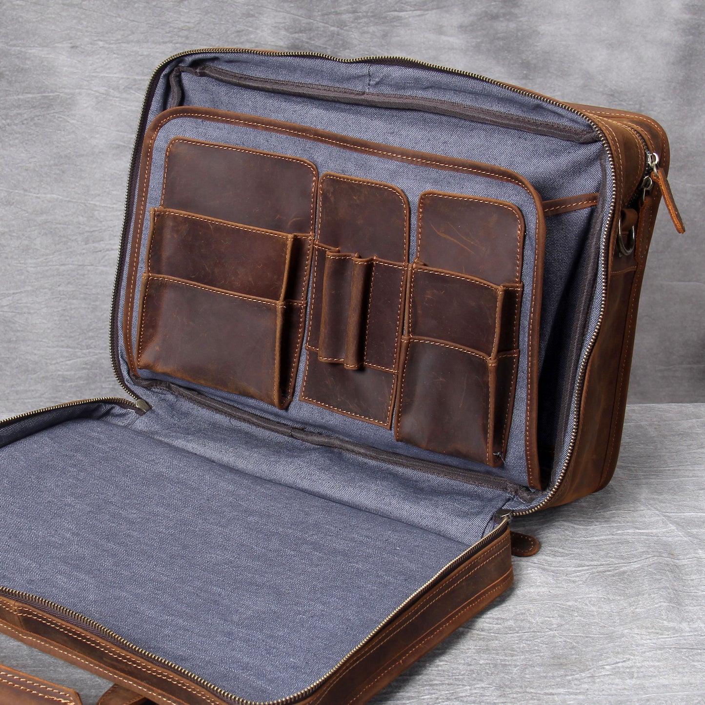 Men's Handmade Leather Laptop Bag Luggage