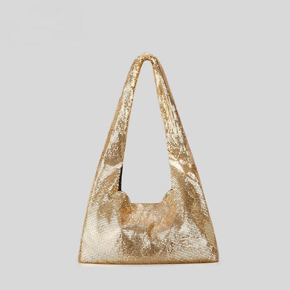 Bolso de aluminio con diamantes de imitación para mujer de la marca Fashion Minority