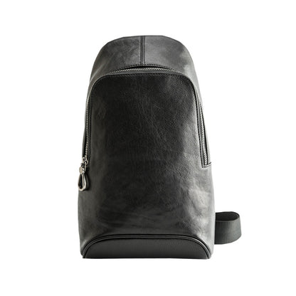 Sac à bandoulière vintage en cuir de vachette pour homme, grande capacité