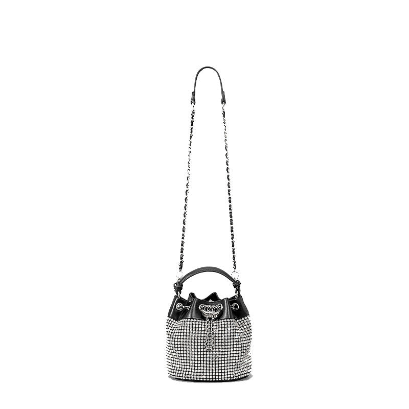 Sac seau à strass pour femme avec niche et strass