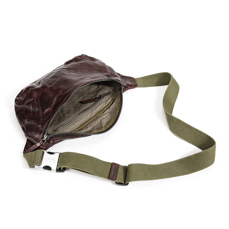 Bolso bandolera de cuero estilo retro para hombre