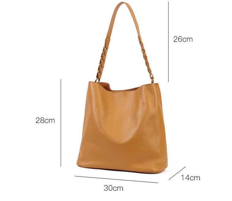 Leather Female Package Plant Tanned Cow Leather Large Capacity Handbag