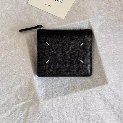 Cartera con cremallera de piel de vaca con palma de estilo europeo y americano