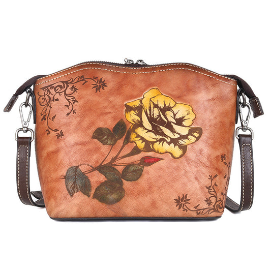 One Shoulder Women's Bag With Head Leather