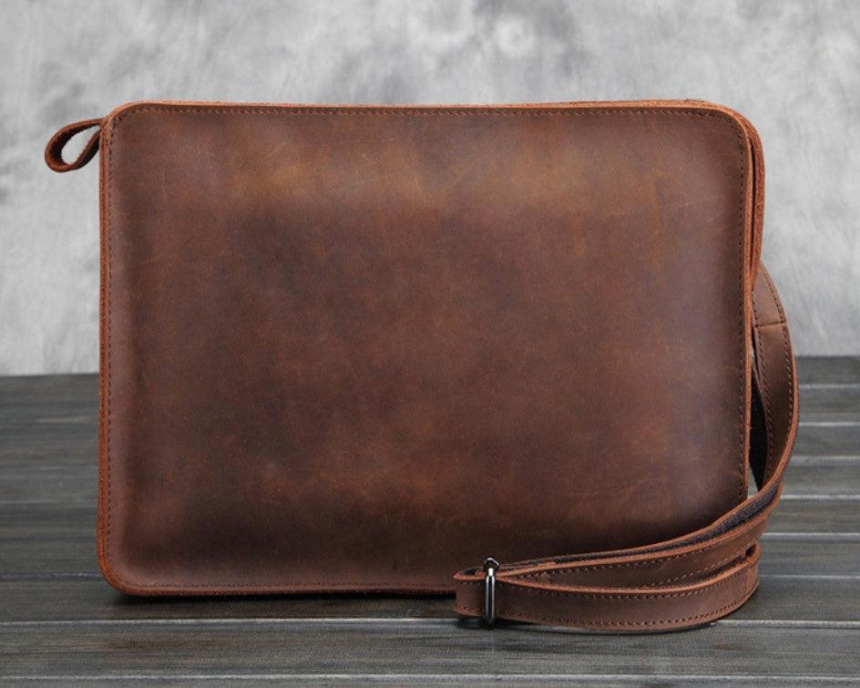 Men's business leather shoulder bag