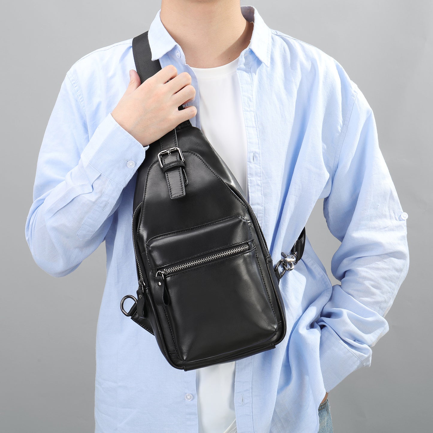 Bolso bandolera de piel para hombre estilo bandolera para hombre