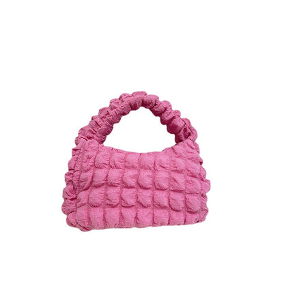 Bolso de mano estilo occidental con pliegues suaves y burbujas