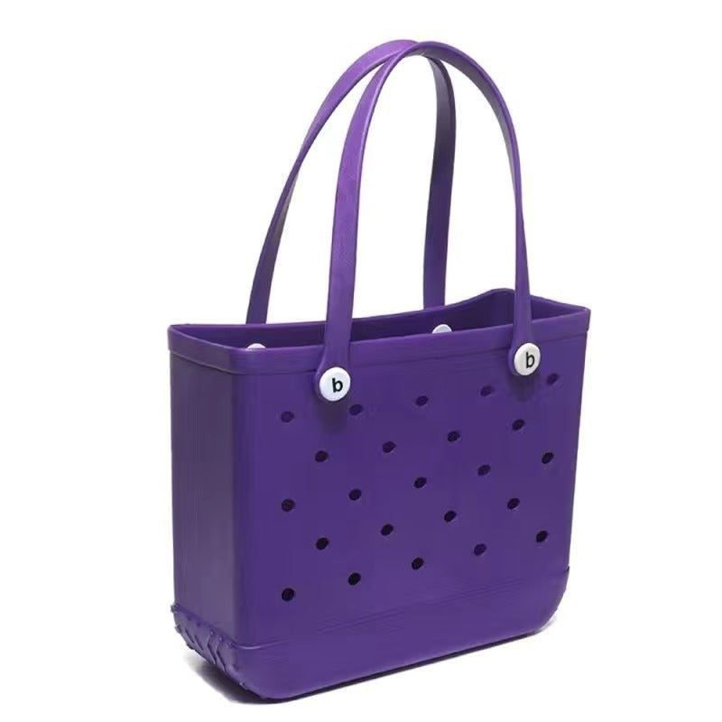 Rubber Women Bogg Bag Fashion Summer Pool Shoulder Handbag EVA Small Capacity Shopping Basket Female Makeup Tote Beach Jelly Bag