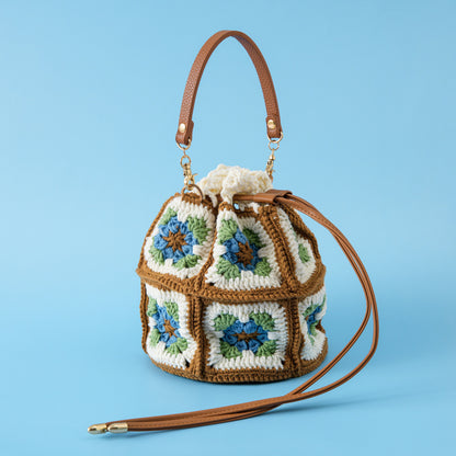 Bolso de mano tejido a crochet con hilo Xuefei y caleidoscopio