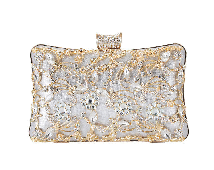 Elegante bolso de mano con diamantes de imitación para cena, bolso de mensajero con cadena para fiesta de marca de lujo para mujer