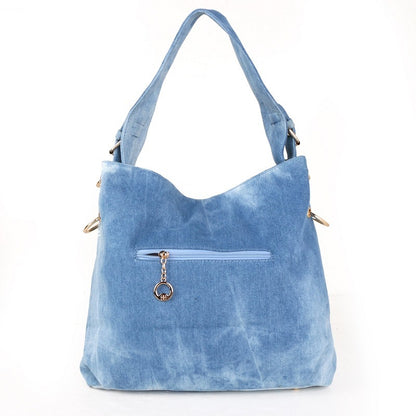 Sac à main messager à une épaule en toile denim tendance