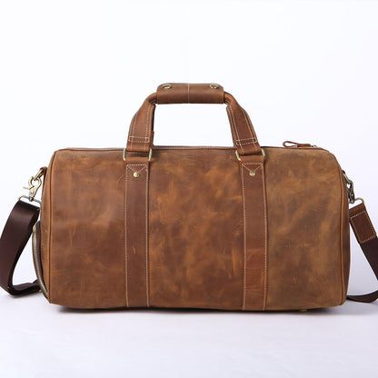 Bolso de viaje vintage de piel Crazy Horse para hombre