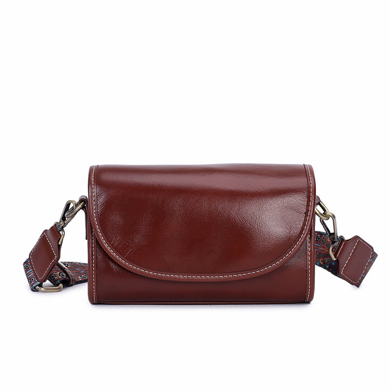 Sac messager en cuir de vachette pour fille simple