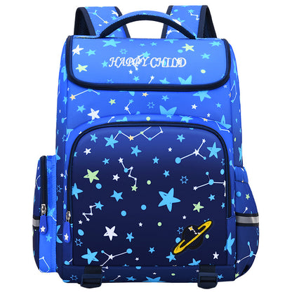 Children's Schoolbag Starry Sky Gradient Spine Protection Burden Alleviation Backpack