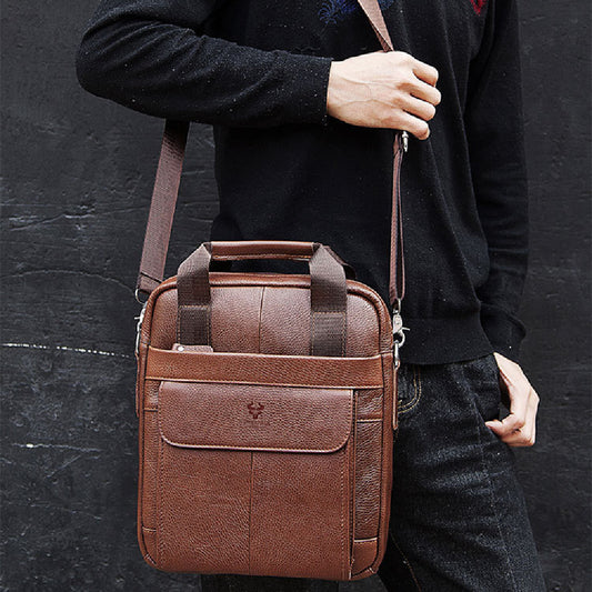 Bolso bandolera de cuero genuino para hombre Hummer Business Commute