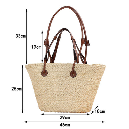 New Large Capacity Shoulder Hand-carrying Dual-use Woven Bag