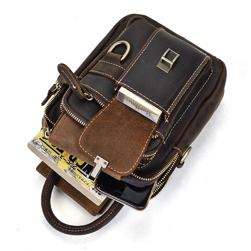 Men's Multi-functional Leather One-shoulder Crossbody Waist Bag