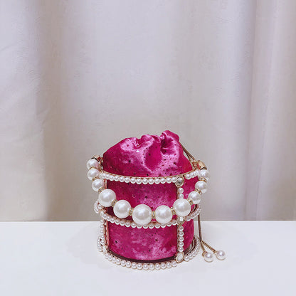 Pearl chain bucket bag