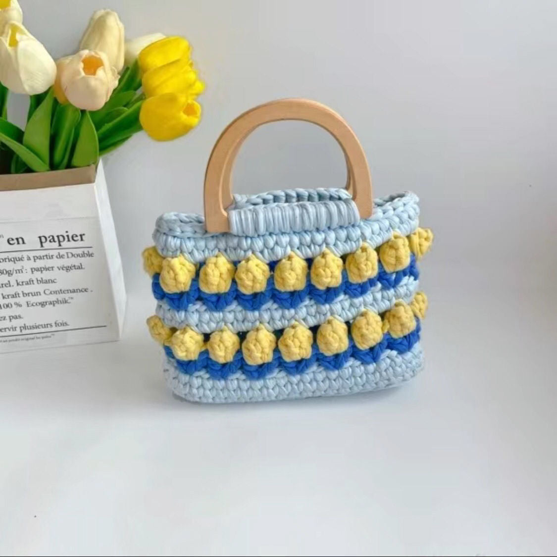 Ligne de tissu Crochet Tricot Tulipes Sacs à main