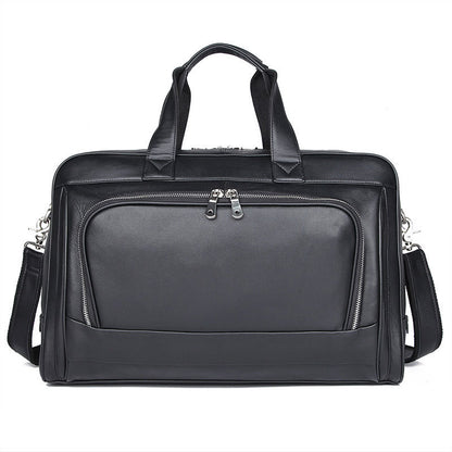 New Leather Business Briefcase First Layer Cowhide Men's Bag Nappa Leather 17 Inch Laptop Bag