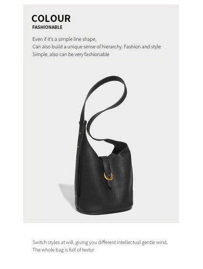 Genuine Leather Bucket Shoulder Single-shoulder Bag