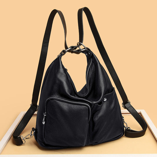 Bolso de hombro para mujer de gran capacidad con diseño de lichi, de piel suave