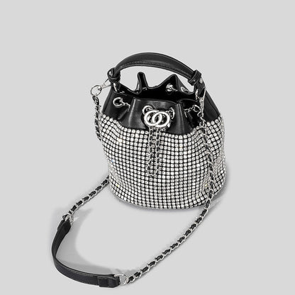 Sac seau à strass pour femme avec niche et strass