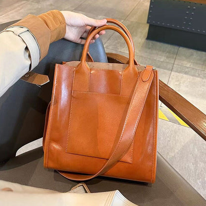 Sac à main fourre-tout en cuir véritable pour femme