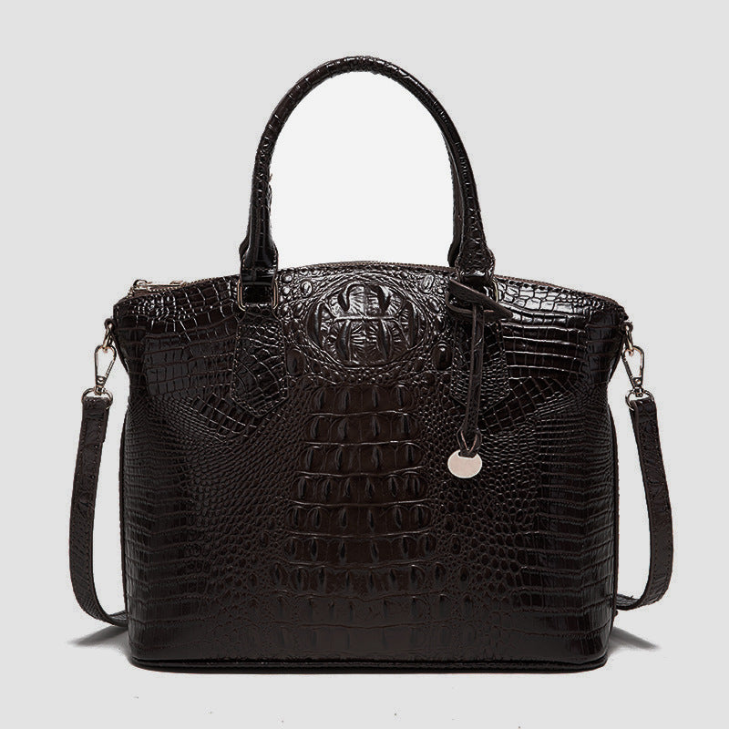 Sac messager portable à motif crocodile rétro pour femme