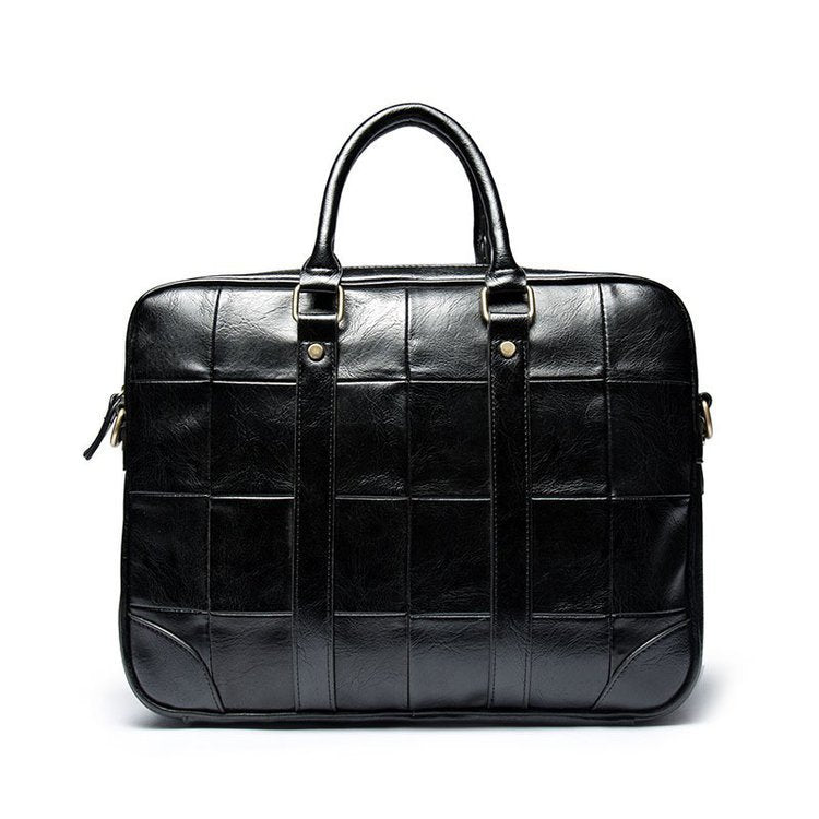 Men's PU Leather One Shoulder Handbag Business Briefcase