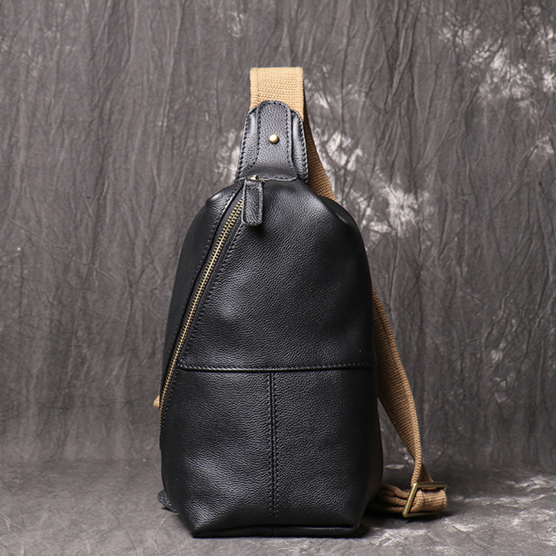 Men's Leather Casual Cross-body Chest Bag