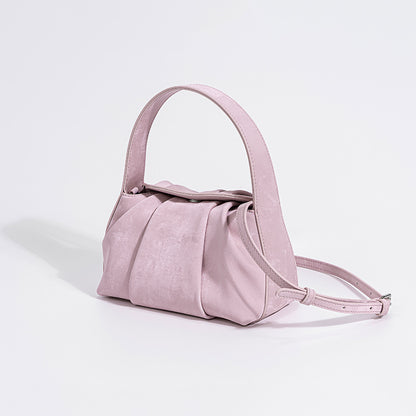 Sac à main rétro en cuir de vachette satiné pour femme