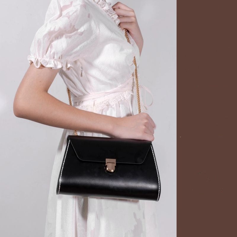 Bolso bandolera con cadena sensual, pequeño y cuadrado, combinable con todo, para mujer