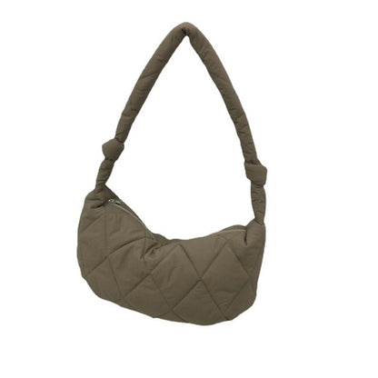 Sac à main en duvet texturé élégant et simple à motif rhombique pour loisirs