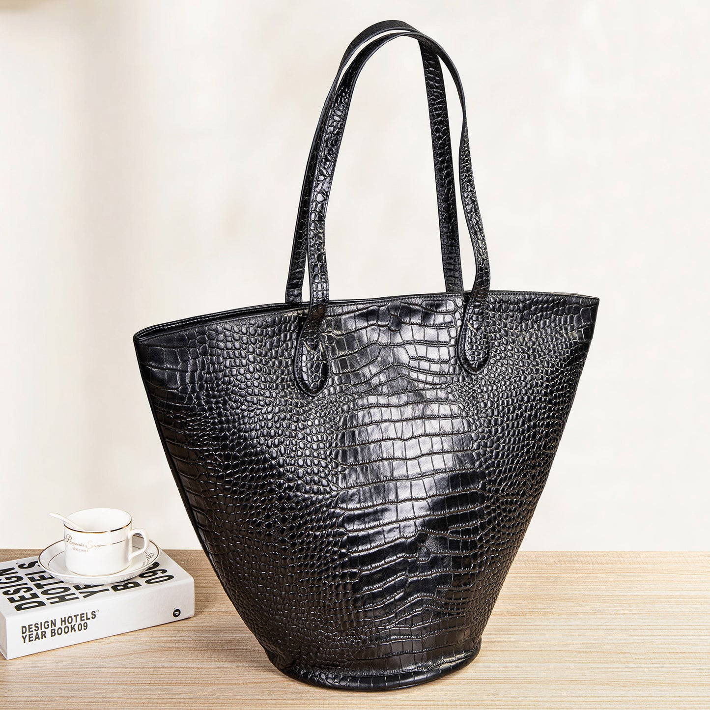 Sac fourre-tout pour femme à motif crocodile, grande capacité, cylindre Advanced Sense