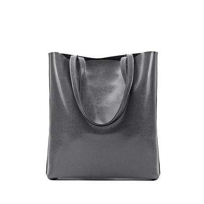 Bolso de piel de vaca para mujer, elegante y sencillo