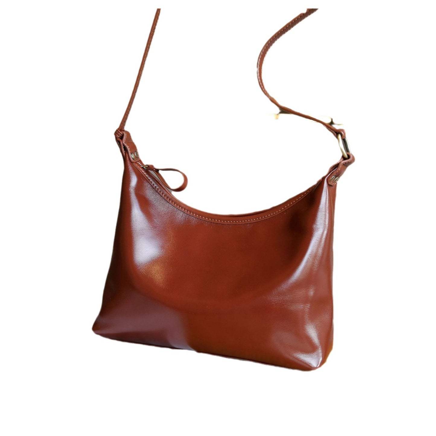 Vegetable Tanned Full-grain Leather Cowhide Minority All-match Women's Bag